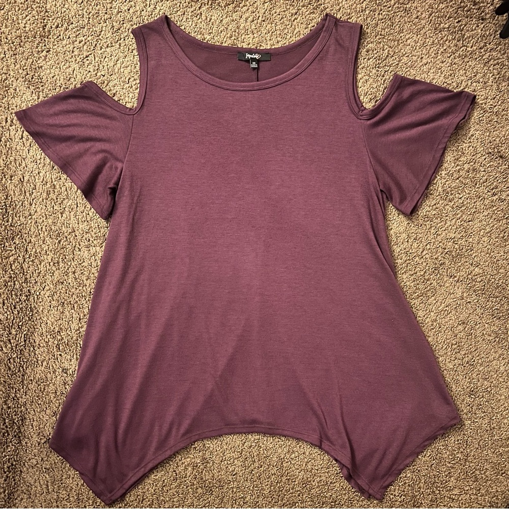 Purple Cold Shoulder Top